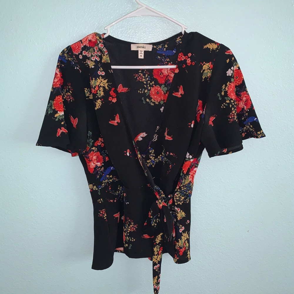 Meraki Top | Floral wrap blouse